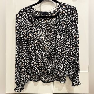 Sanctuary Black and White Patterned Blouse